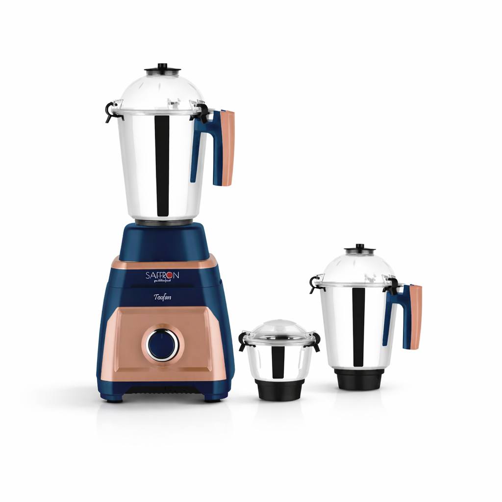 Saffron Toofan Heavy Duty Mixer Grinder Set – 3 Stainless Steel Jars, High-Speed Motor, Multi-Purpose Kitchen Appliance
