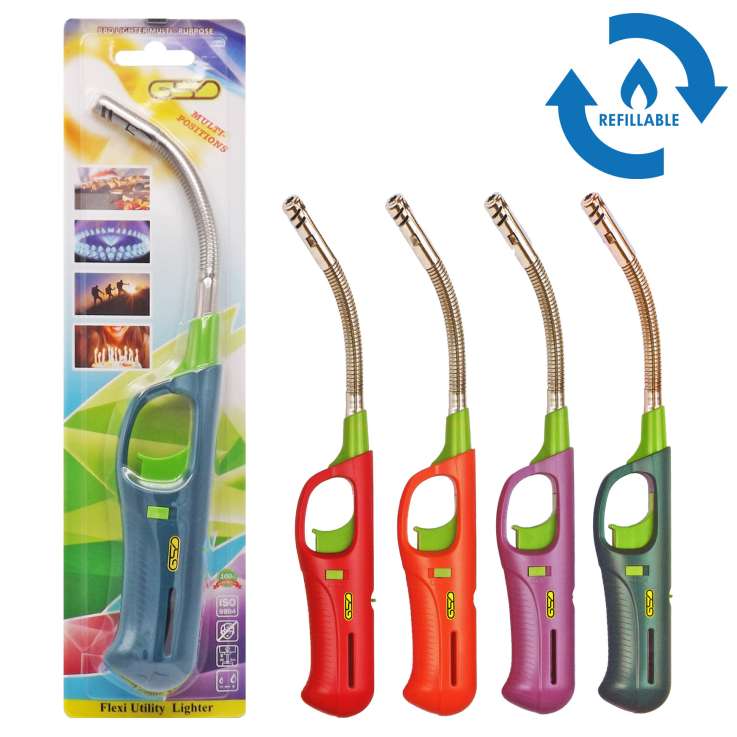 Premium Refillable Flexible Neck Gas Lighter – Windproof Multi-Purpose Utility Lighter (27cm)