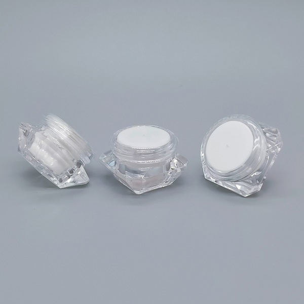 10gm Diamond Shape Clear Acrylic Cosmetic Jar – Refillable Eye Cream & Face Cream Packaging Bottle