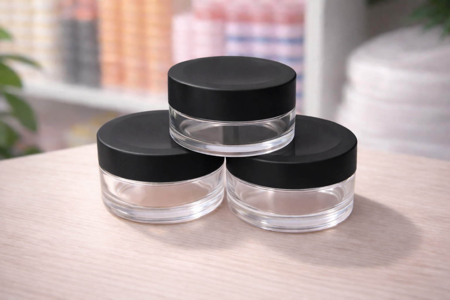 40gm Premium  Crystal Clear Cosmetic Cream Jar With Matte Lid – Airtight Refillable Beauty Storage Container 12 pieces pack